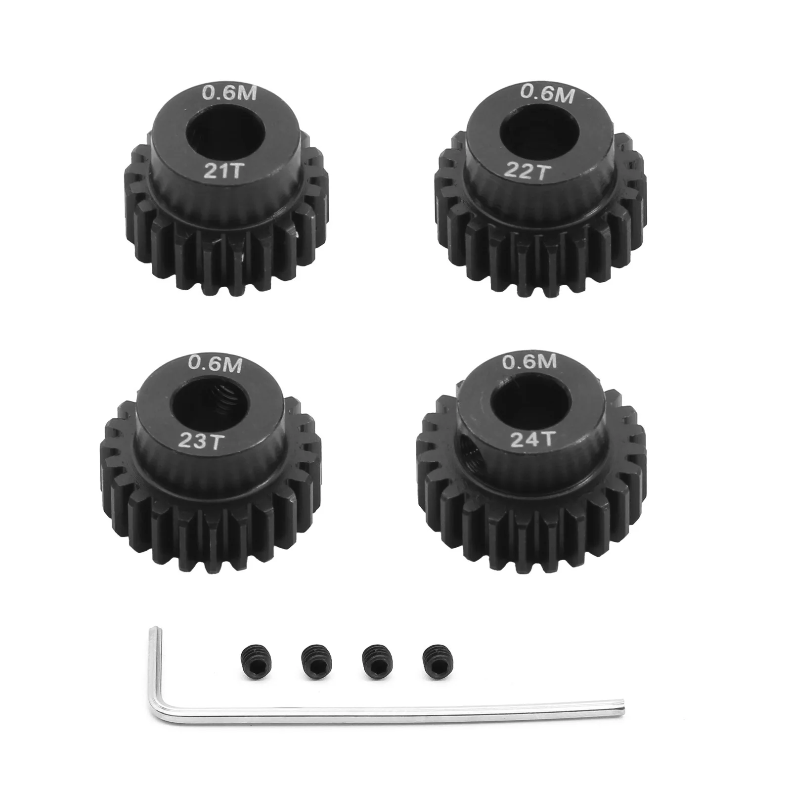 4PC Steel Metal Pinion Motor Gear  5mm 17T-28T Pinion Big Gear Hardened Motor Gear For All 1/8 Rc Model Car Motor