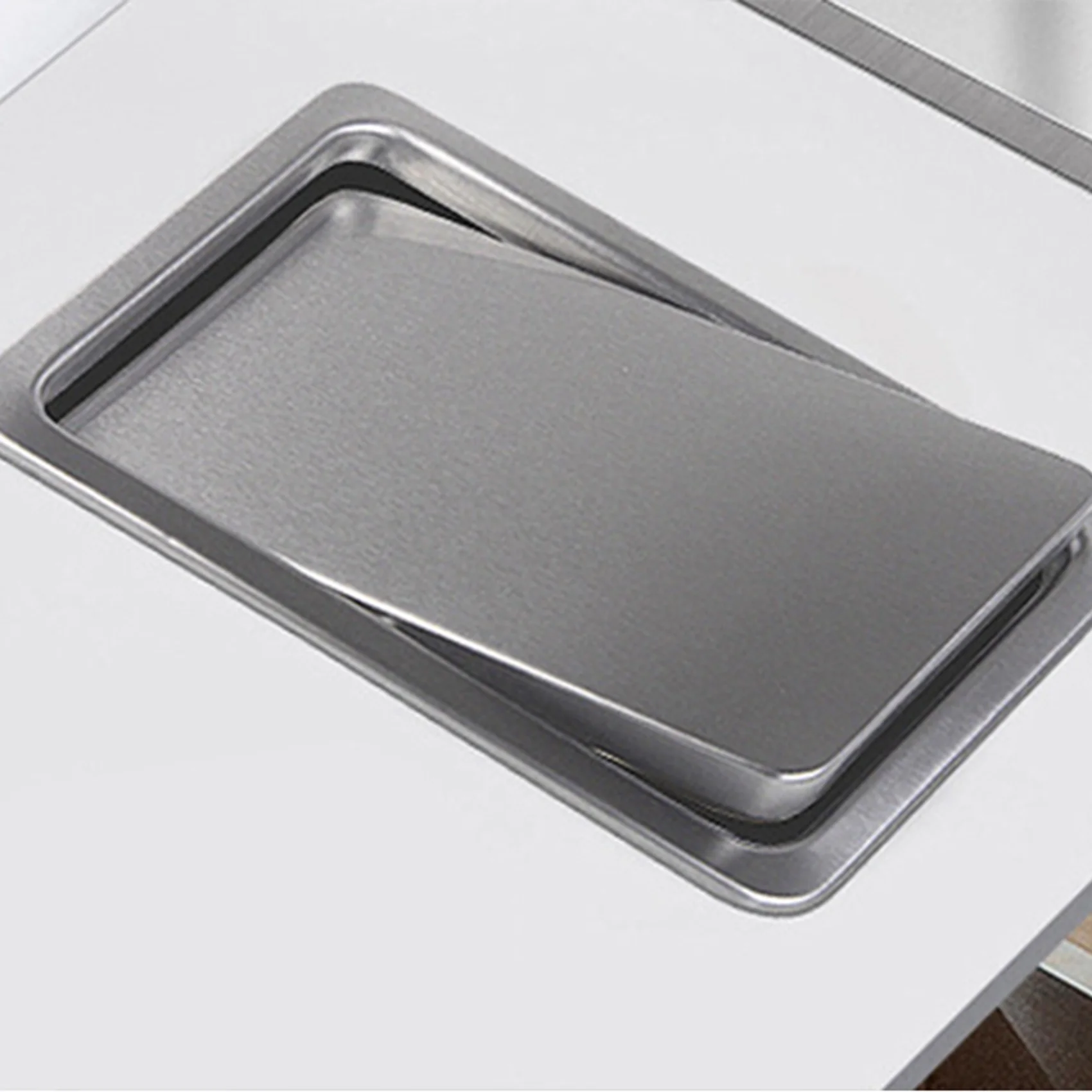 HRBAJ-3X Stainless Steel Garbage Flap Lid Trash Bin Cover Flush Built-In Balance Swing Flap Garbage Lid B