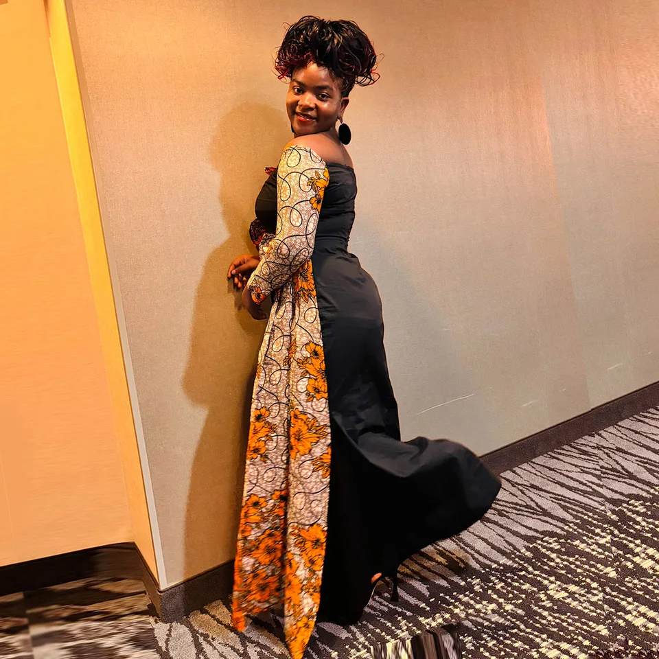 chinese dress ladies JUJU African Print Long Sleeve Maxi Dress