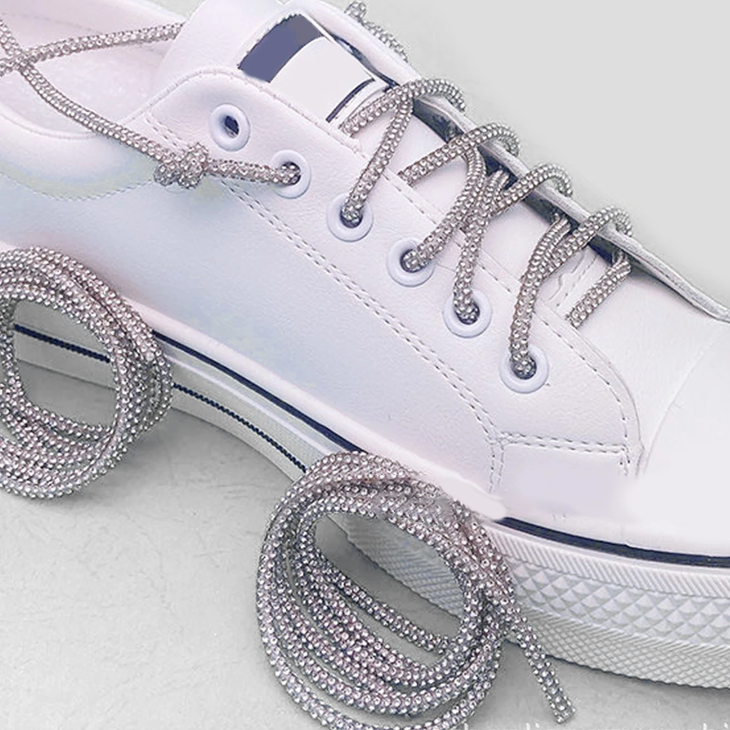 Lacet de chaussure en biscuits, luxe, diamant lumineux, ficelle brillante, sangle de tressage croisé, bricolage, proximité, 1 pièce