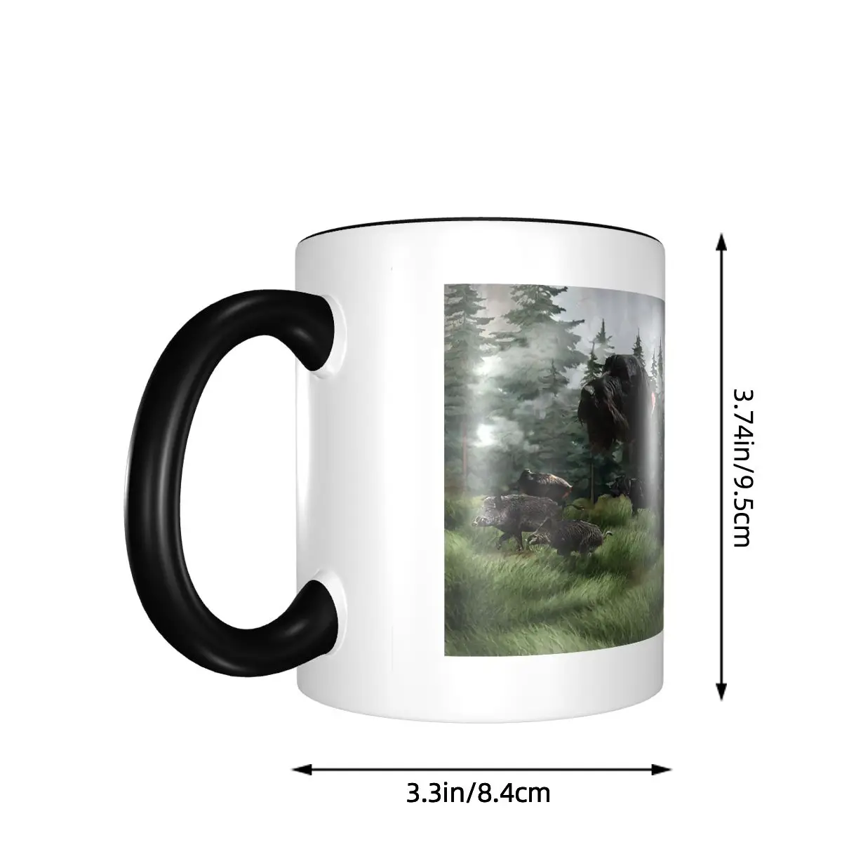 Wild Boar Hunting Season, German Wirehaired Pointer , Art Mug Ceramic Coffee Cups Tea Mugs Milk Cup Drinkware Gift for Woman Man