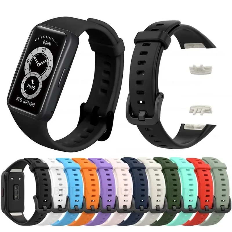 Silicone Strap For Huawei Band 6 Honor Band 6 Smart watch Original Replacement Bracelet For Huawei Band 6 Pro strap