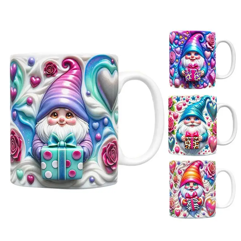 Gnome Ceramic Mug gnomes themed coffee mugs Dwarf Valentine's Day Cup Milk Mug Juice Cup Tea Mug snowman coffee cup water mug