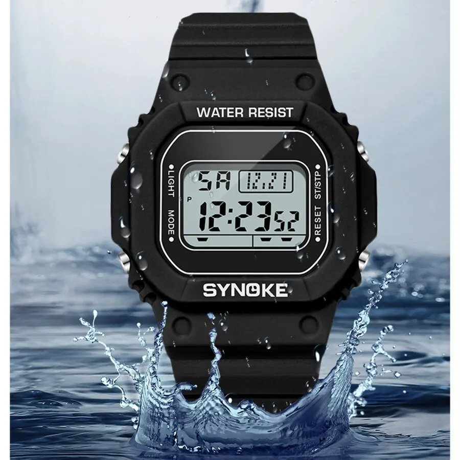 SYNOKE Outdoor Military Digital Watch For Men Fashion Retro Men Watch Sports Waterproof Men Watch Multifunctional Luminous