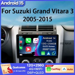 Android 15 For Suzuki Grand Vitara 3 2005 - 2015 Multimedia GPS Car Radio Video Player Navigation BT No 2din Stereo Auto 5G wifi