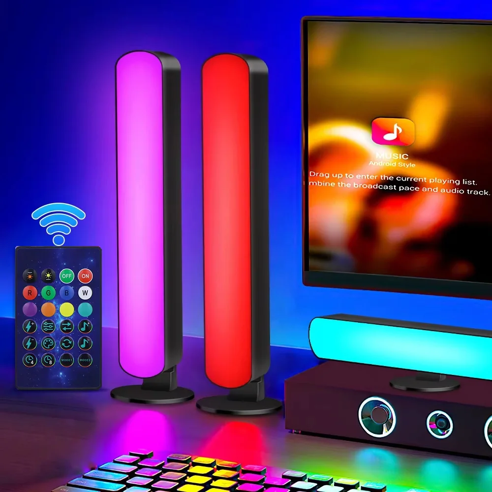 Smart LED Symphony Sound Control Pickup Light RGB Muziek Ritme Omgevingslamp met app-bediening voor TV Compute Gaming Desktop Decor
