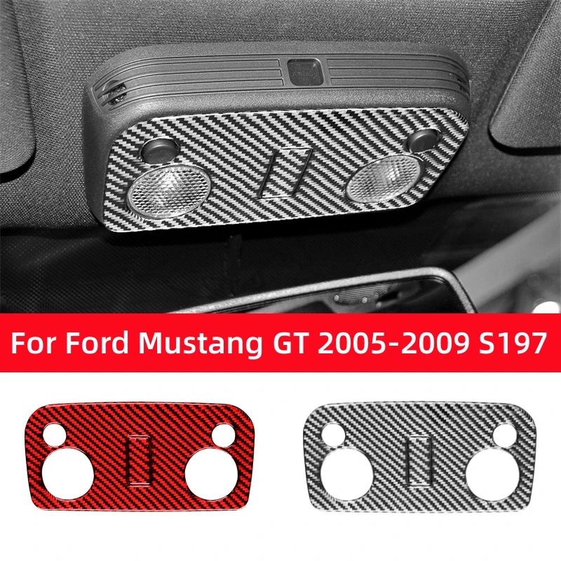 

For Ford Mustang Accessories 2005-2009 S197 GT Carbon Fiber Interior Car Reading Light Control Panel Trim Stickers Cover Frame