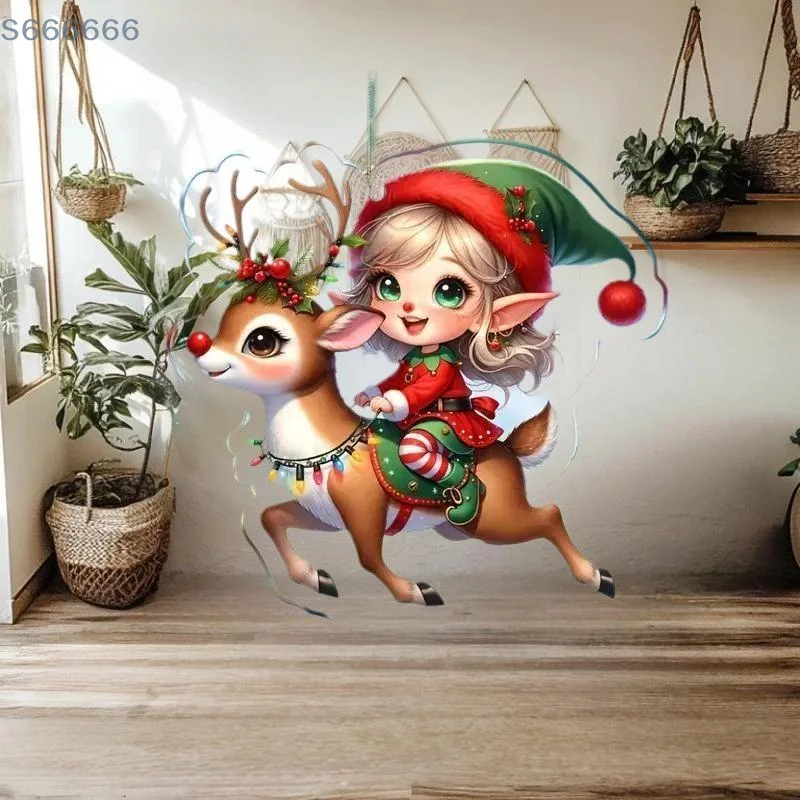 

New Cute Girl's Holiday Ornament Acrylic Flat Car Interior Decoration Backpack Pendant