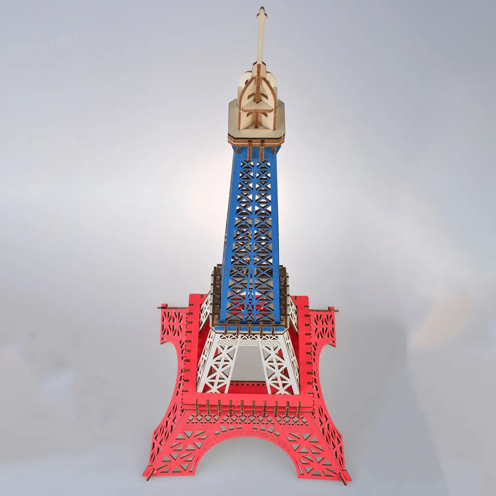 Eiffel Tower Color Wooden Puzzle Board Educational 3D Puzzle for Kids Creative Motor Skills Development Birthday Christmas Gift