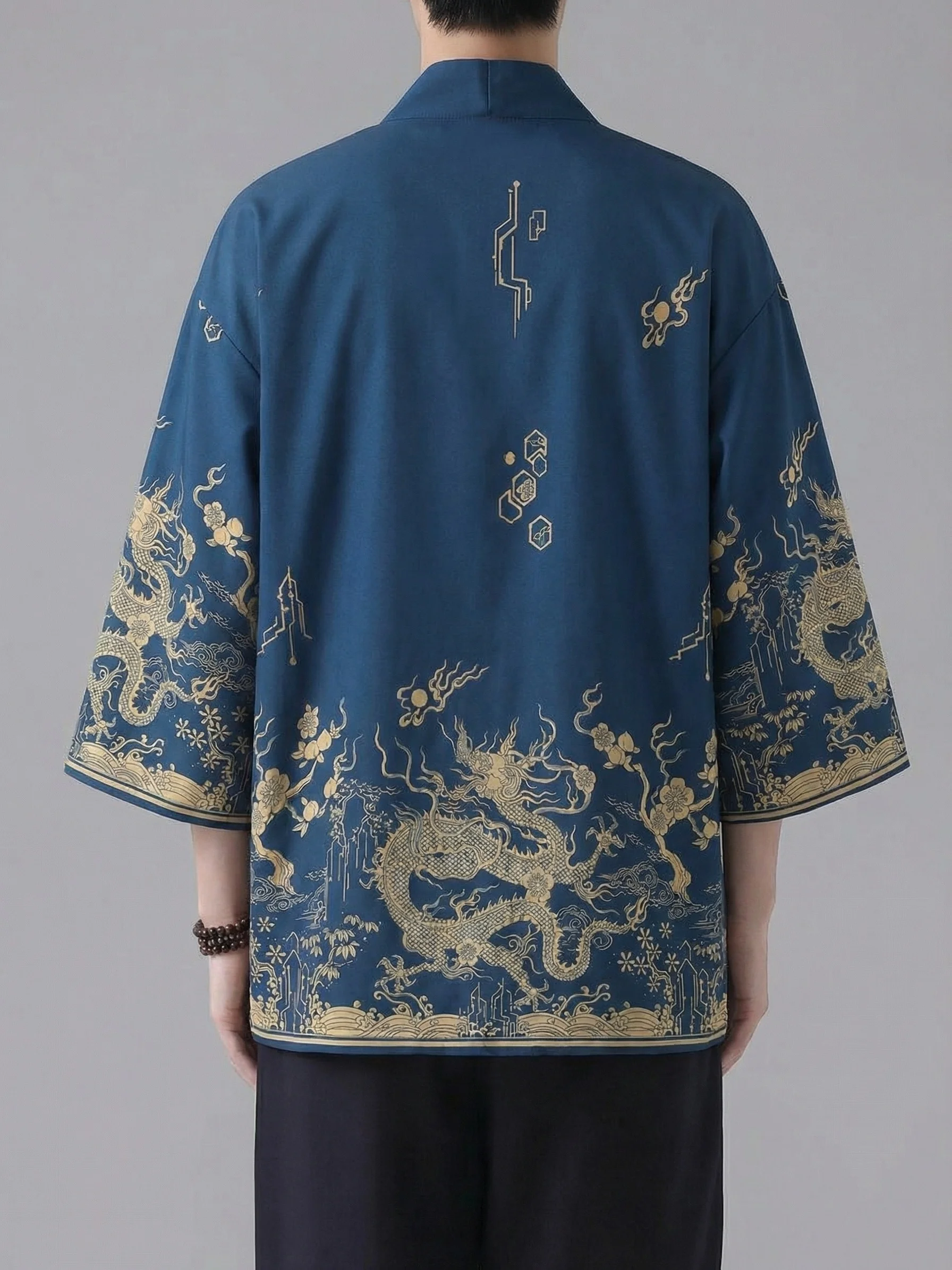 2026 Summer Men's Kimono 3D Printed Pattern Breathable Lightweight Casual Roller Skating Hip-Hop Men's Clothing