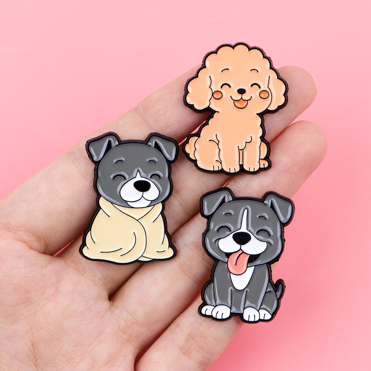 Cute Pet Dogs Enamel Pins Cartoon Animals Brooch Lapel Pin Badge on Backpack Clothing Accessories Fashion Jewelry Friends Gifts