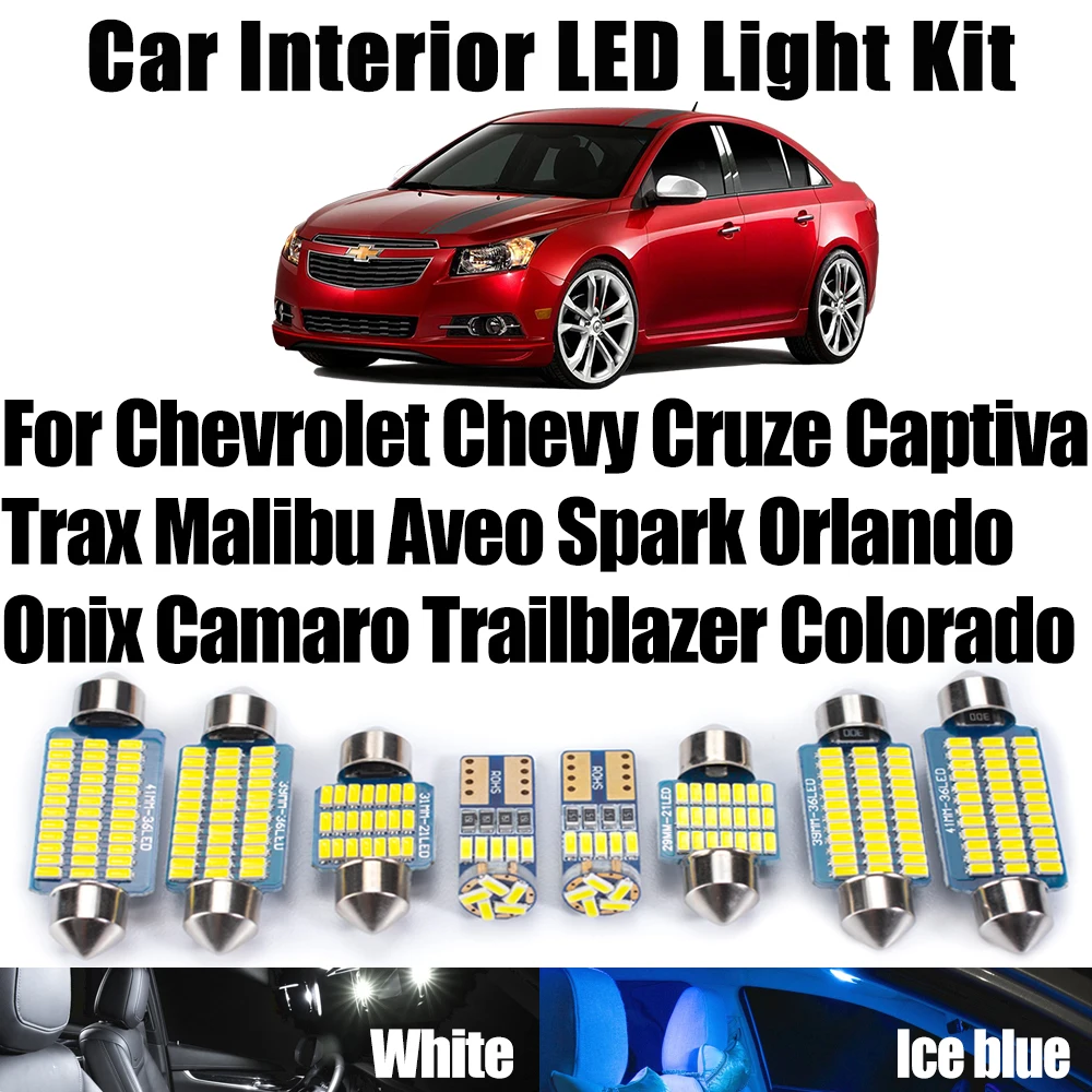 Interior Car Reading Bulbs Set For Chevrolet Chevy Cruze Captiva Trax Malibu Aveo Spark Orlando Onix Camaro Trailblazer Colorado