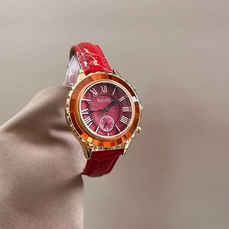 New Stylish Women'S Watch, Leather Strap Quartz Watch, High-Quality Wristwatch For Women, Creative Gift For Women.