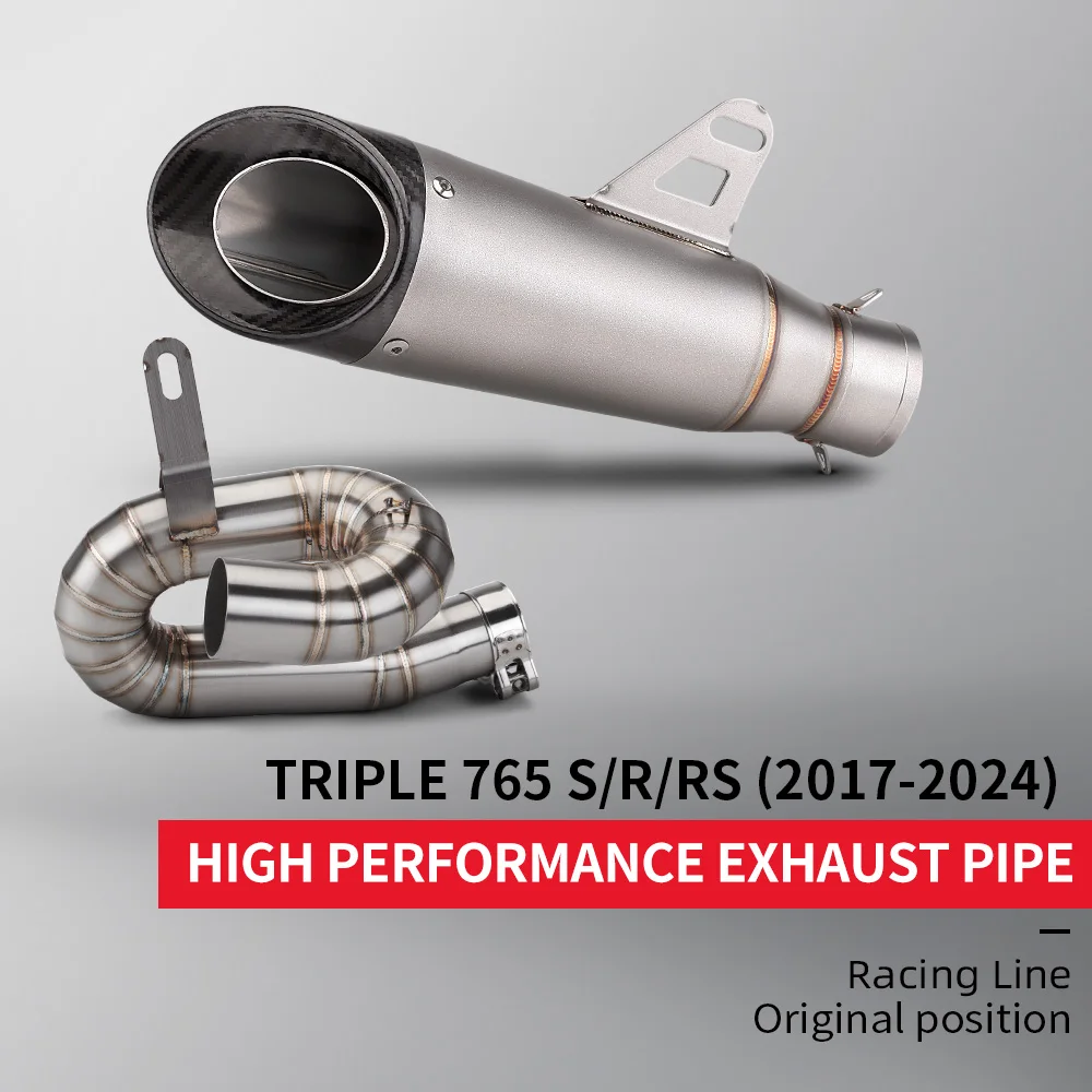 

Выхлопная труба мотоцикла для STREET TRIPLE 765 765R 765S 765RS 2017-2024, средняя соединительная труба с глушителем