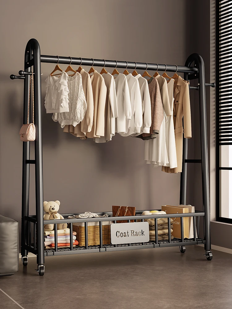 

Portable Floor-Mounted Clothes Drng Ra Simple Design Indoor Clothes Hanger Home Bedroom Utili Carbon Steel Heavy Du