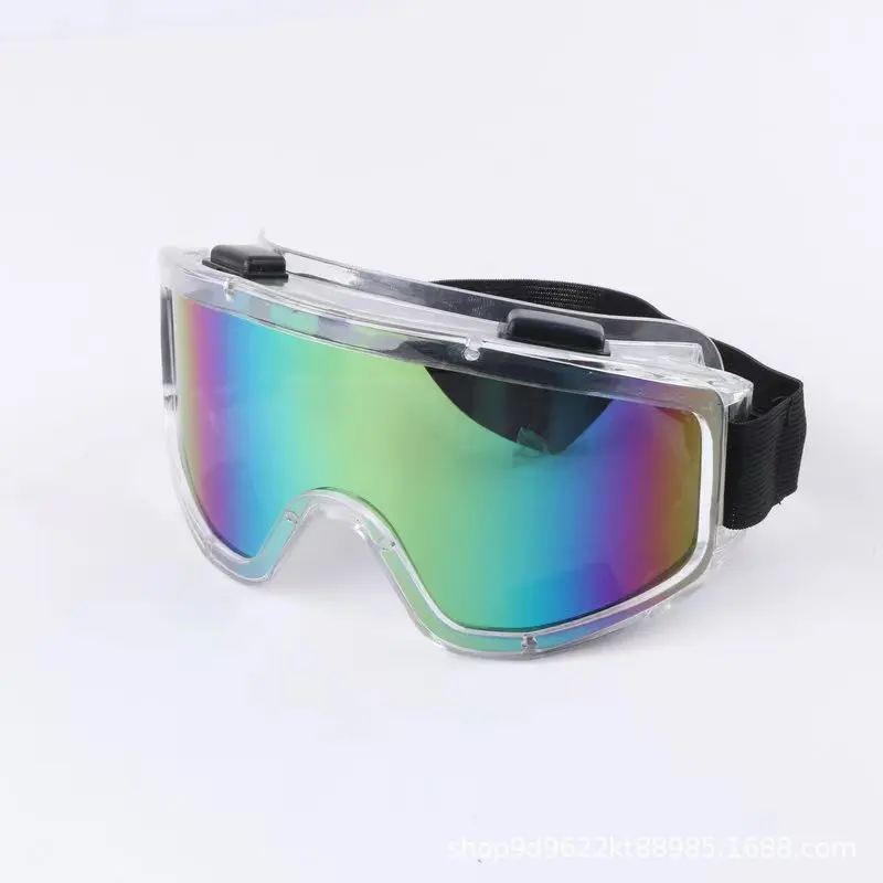 Outdoor Sport Ski Goggles Anti-Fog Snowboard Glasses with Green Mirrored Lenses UV Protection Windproof Eyewear for Snowmobile