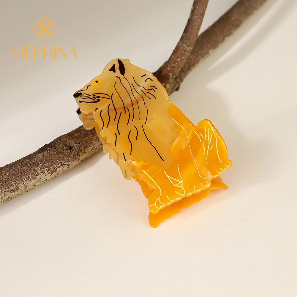 

MEPHINA Animal Series Hair Claw Clips Lion Hair Claws Unique Classy Shark Clips Panthera Leo Hair Claws Accessories for Women