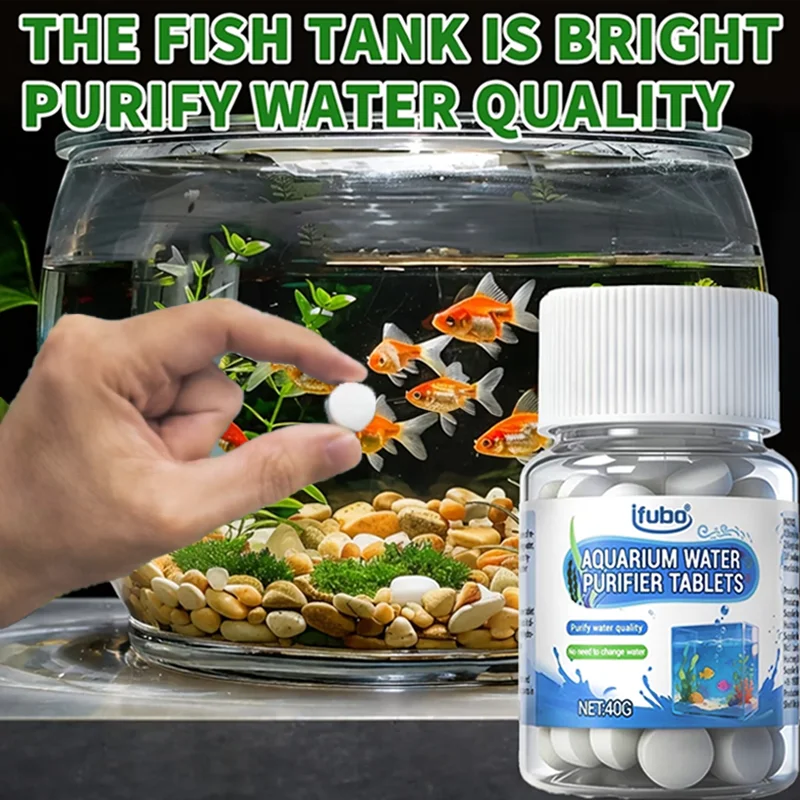 IFUBO Aquarium Water Purification Tablets Algae Control & Water Clarifier Fast-Acting Safe Fish-Safe No Odor