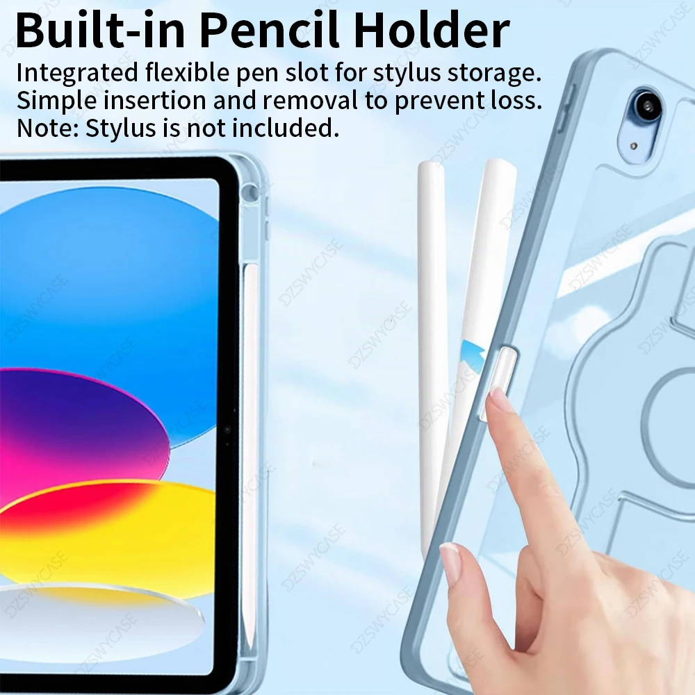 360 ° Rotationshülle für iPad 10. und 11. Generation A16 Air 11 13 M2 M3 Air 5/4 Pro 11 12.9 13 M4 M5 Mini 6 7/8/9. Generation 10.2 9.7 Tablet-Hülle – Detail 9