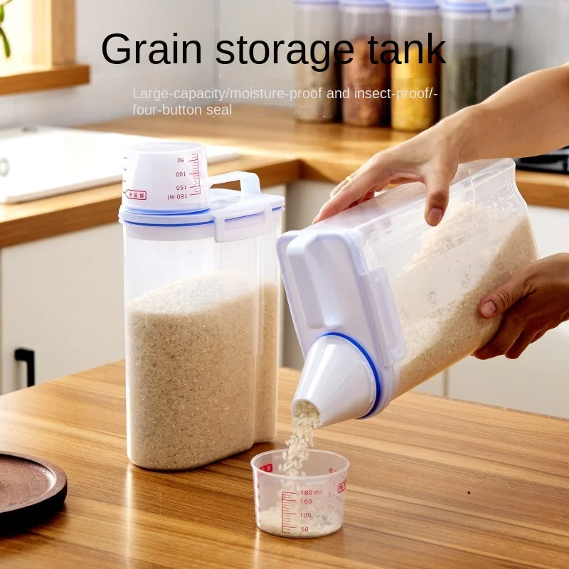 Kitchen Sealed Rice Bucket Moisture-proof and Insect-proof Grain Rice Storage Box Cat Food Dog Food Bucket Storage Bucket Tool