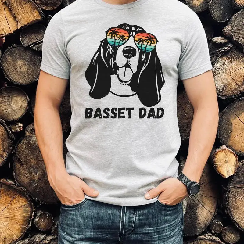 

Мужская футболка Basset Hound Dog Dad Owner