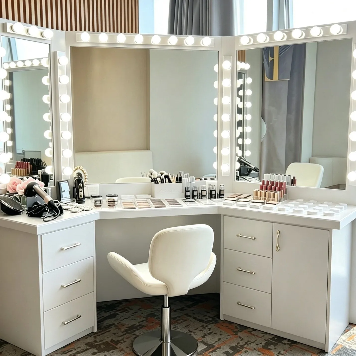Ocean board studio special dressing table with light bulb wedding shop beauty salon dressing table