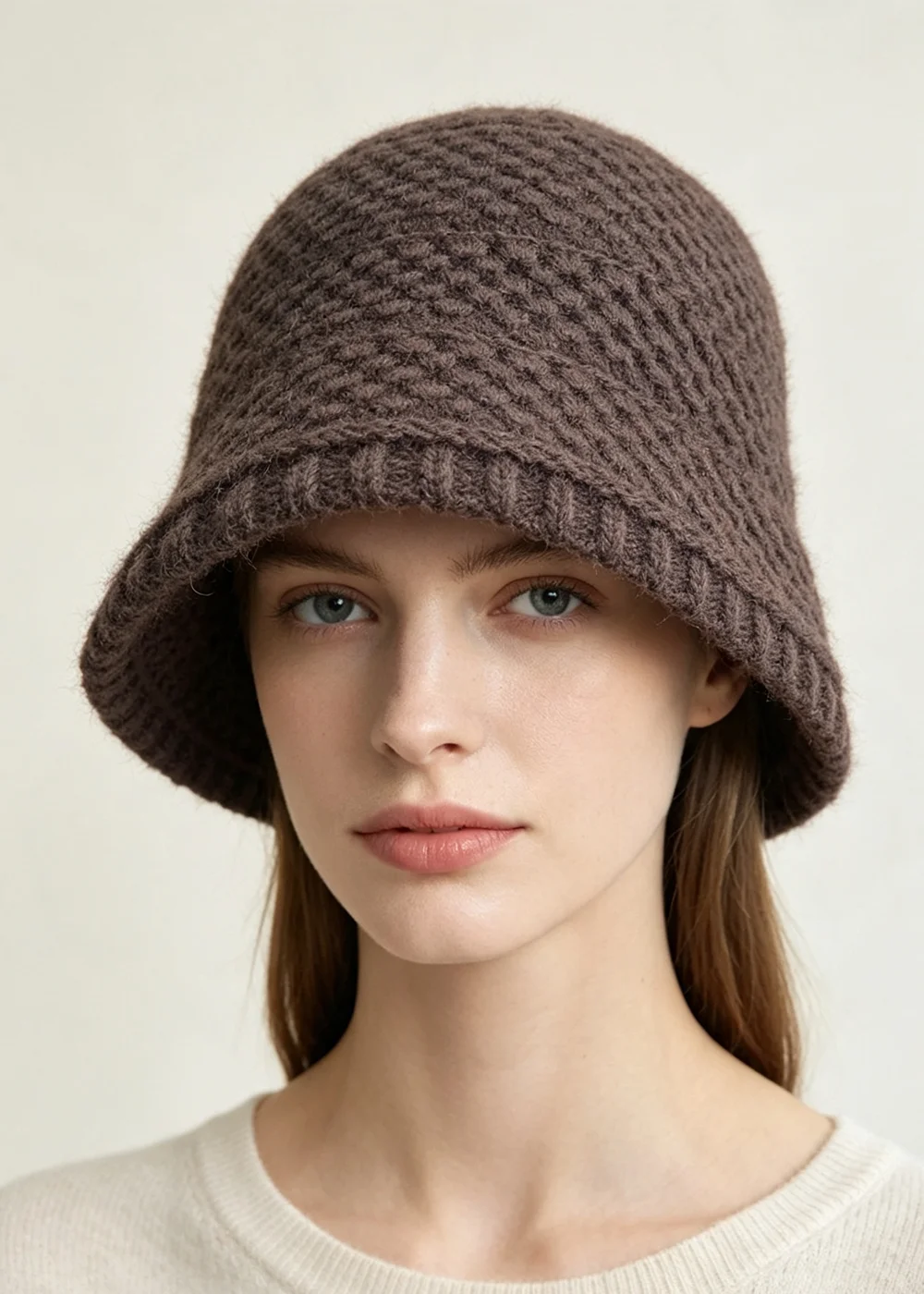 2026 new Hot Selling Winter Hat Real wool Fur Winter Hats For Women Bucket hat Warm Beanie Hats Women Solid Adult Cover Head Cap