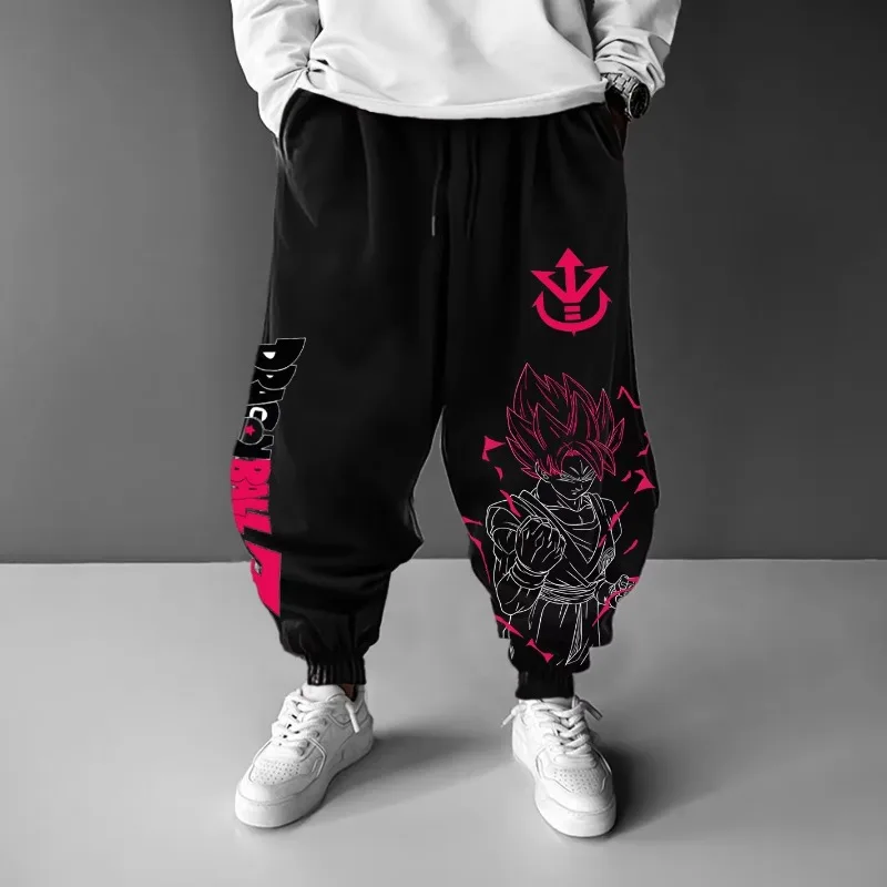 2025 لعبة دراغون بول الرسوم المتحركة جوكو الطباعة الطرفية Sweatpants فضفاض بنطال رياضي الخريف/الشتاء الرجال والنساء قيعان