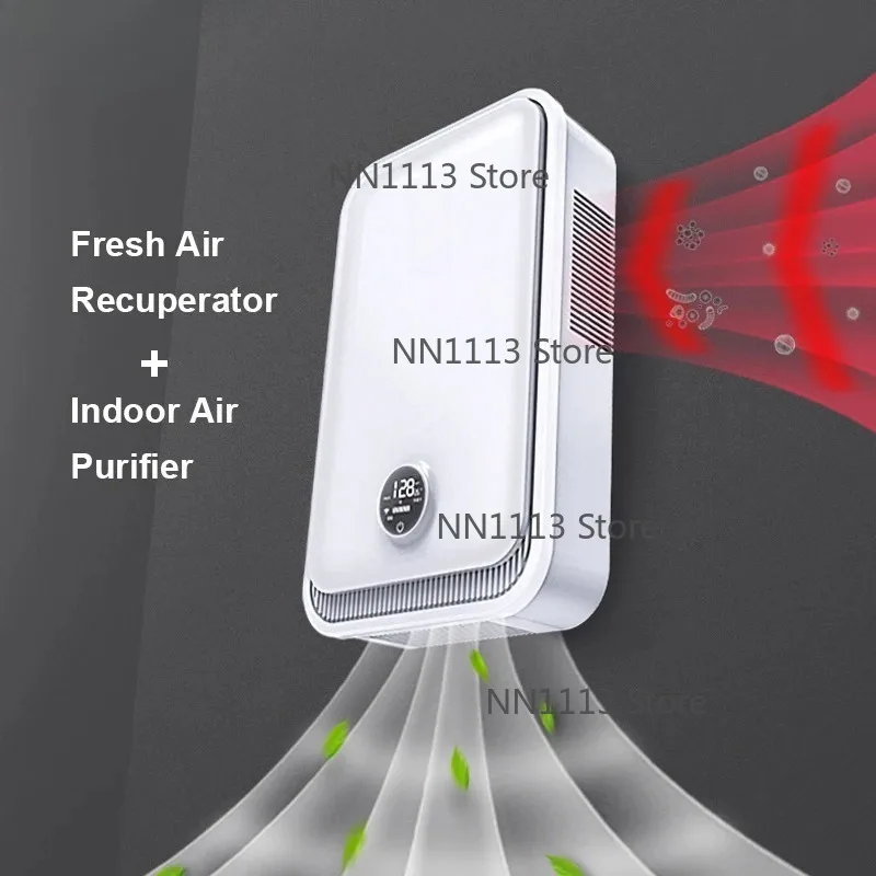 Low Noise air Recuperator ERV HRV WiFi Control Single Room Wall-mounted Energy Heat Recovery Ventilation System