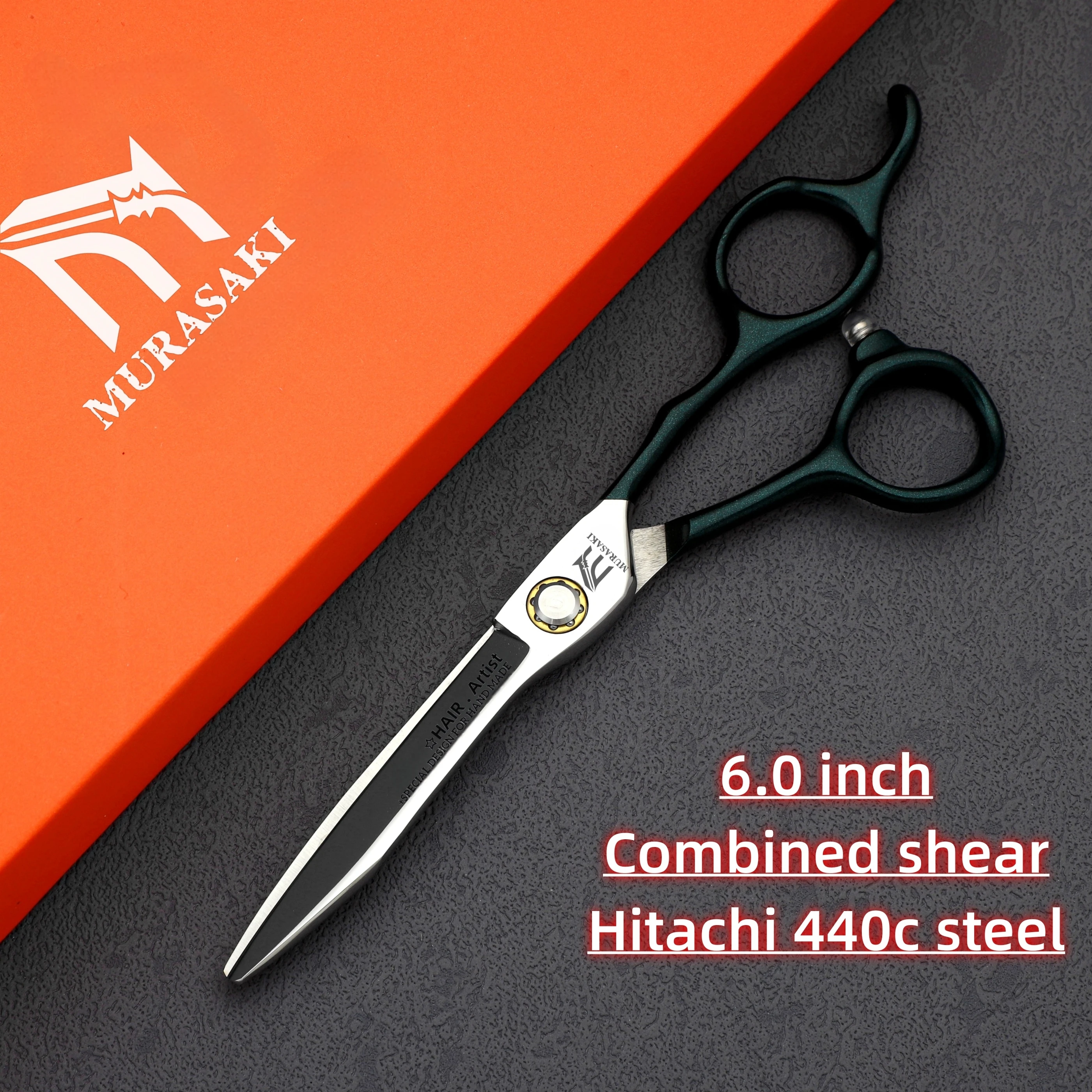 MURASAKI Professionelle Haarausdünnungsscheren, 6-6,8 Zoll Hitachi 440C Stahl-Friseurscheren, hochwertige Haarschneidewerkzeuge für den Salon – Detail 14