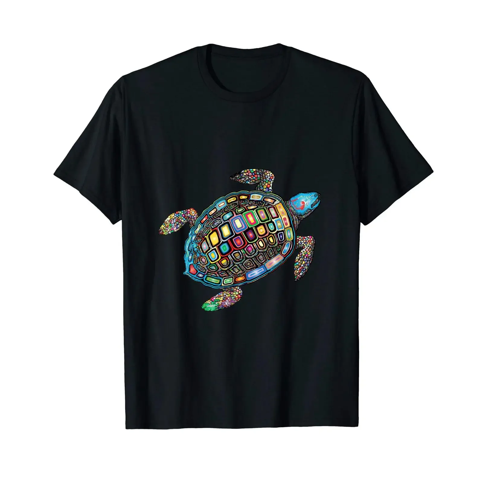 Colourful turtle sea tortoise ocean t shirt vintage Washed Breathable designer clothes Unisex fashion Comfortable Casual