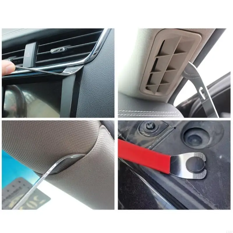 

E5BE Water Drop Shaped Stainless Steel Pry Bar Nonslip Handle Fit for Hand Tool Enthusiasts DIYer Projects Effective Leverage