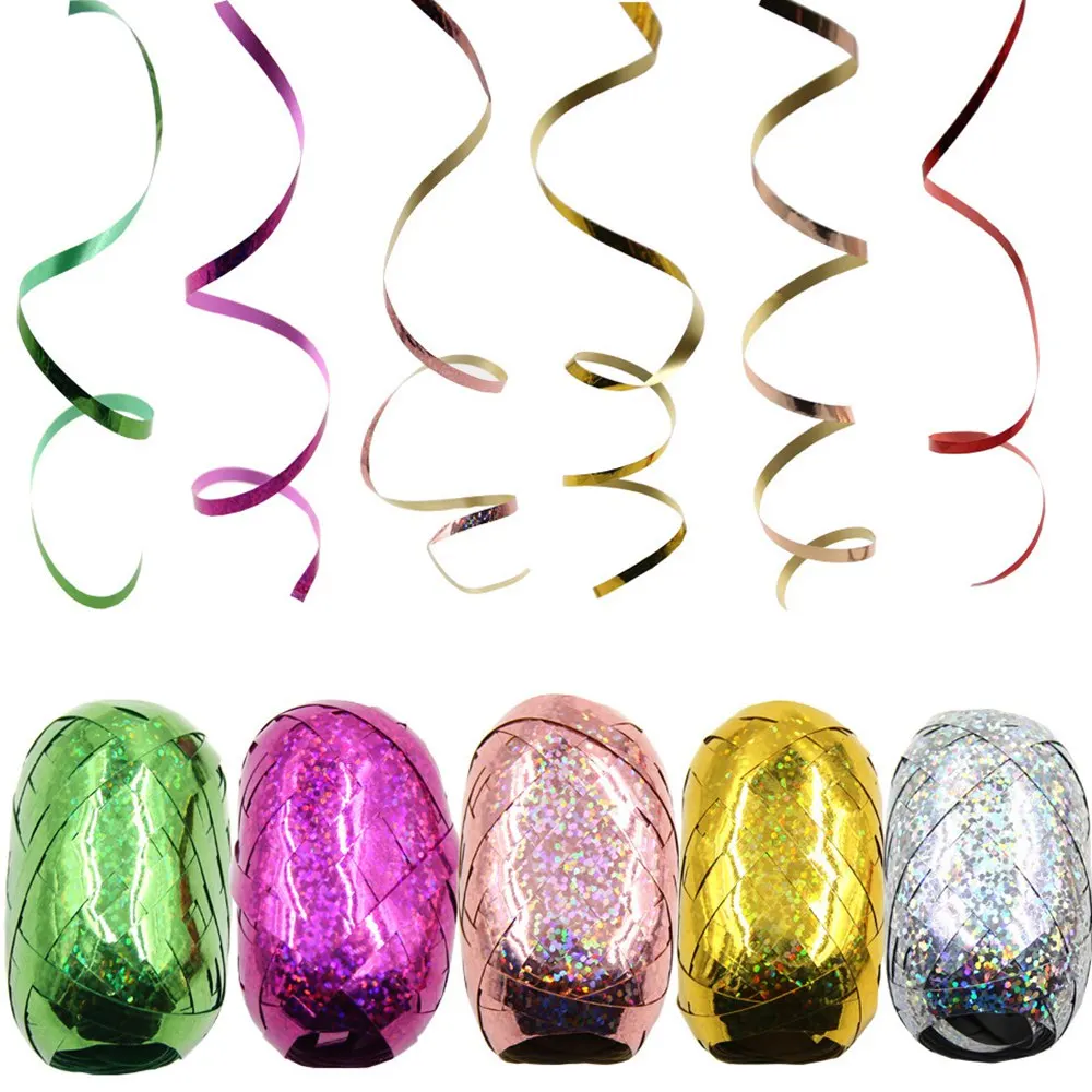 

6Pc/Bag 5mmx10m Balloon Rope Foil Baloon Laser Curling Ribbon Birthday Party Wedding Decoration Toys Gift Balloons Wrapping Tape