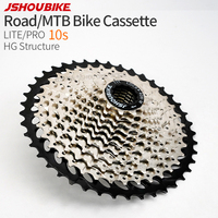 JSHOUBIKE 10 speed Cassette 25/28/32/36/40/42/46/50T MTB Road Bike Racing ultralight Flywheel Sprocket HG System Cycling Parts