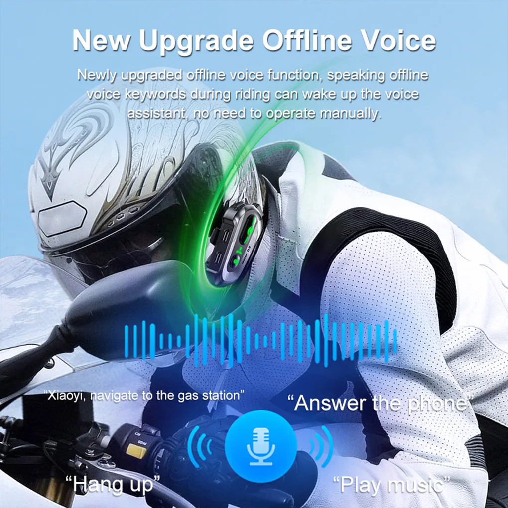 

Motorcycle Helmet Bluetooth Headset Global GPS Tracking Multi Rider Intercom Waterproof Noise Cancellation