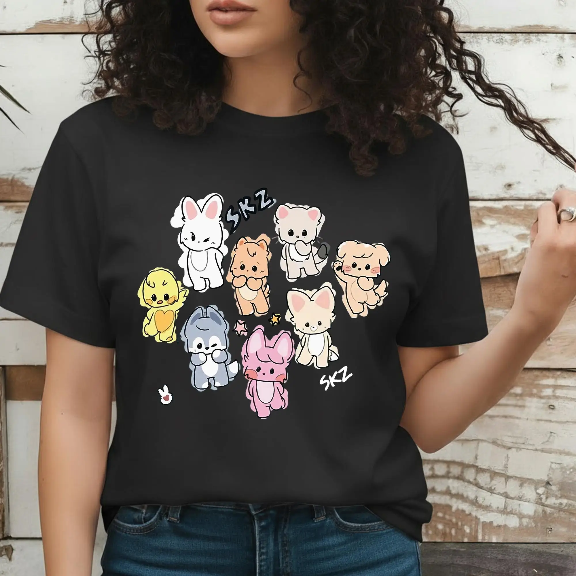 Stray Kids SKZOO World Tour Cartoon Fans T-shirt Mannen en vrouwen Zomer Katoenen kleding Mode Shirt met korte mouwen Streetwear