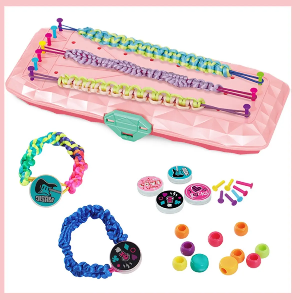 FOR HOME DIY Friendship Bracelet String Making Kit, Toys Gift for Girls, Bracelets Crafts Jewelry Maker Toys with Beads