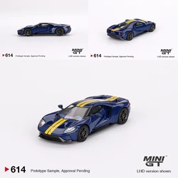 MINI GT 1/64 Ford GT Sunoco Blue MGT00614-MJ Car Alloy Toys Motor Vehicle Diecast Metal Model Kids Xmas Gift Toys for Boys