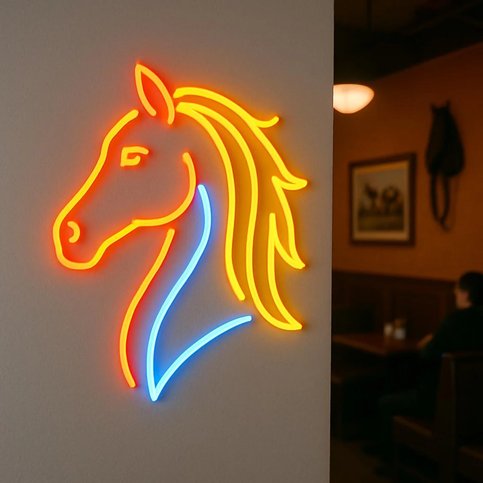 Horse NeonSign,Stallion Decor,Animal Neon Decor,Equestrian Clubs Neon Sign,Gift For Animal Lover,Farm Cafes Sign,Sport Club Sign