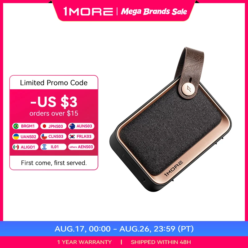 1MORE NANO Portable Bluetooth Speaker Deep Bass TWS Stereo Pairing