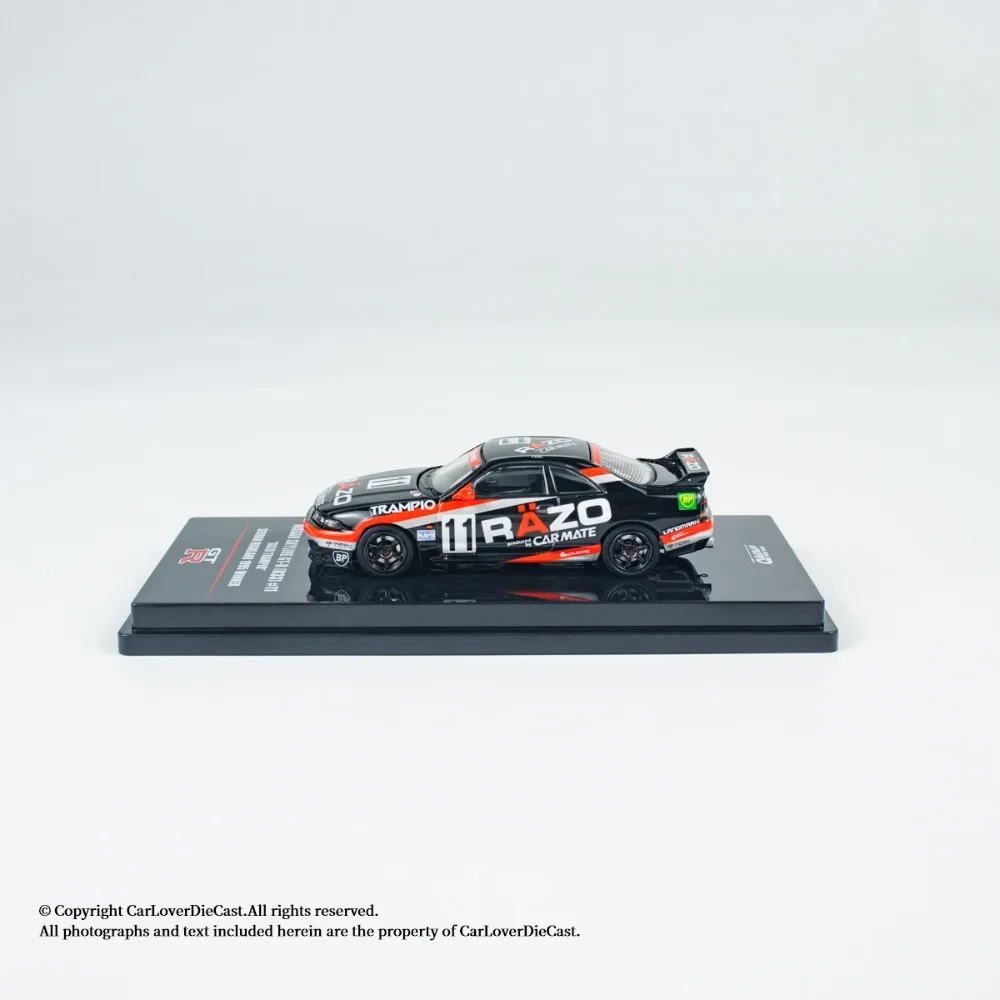 إينو 1:64 نيسان سكاي لاين GT-R R33 # 11 ألعاب نموذج سيارة من خليط معدني فاخر من RAZO TRAMPIO قطعة عرض قابلة للجمع
