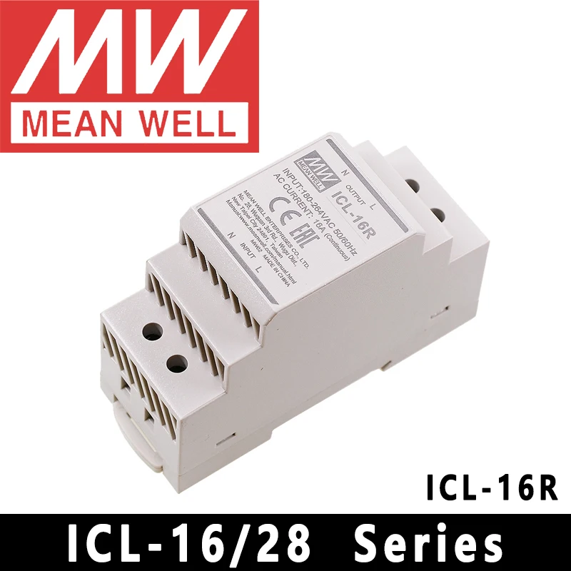 Original Mean Well ICL-16R/16L/28R/28L meanwell Linear DIN Rail 16A/28A AC Inrush Current Limiter