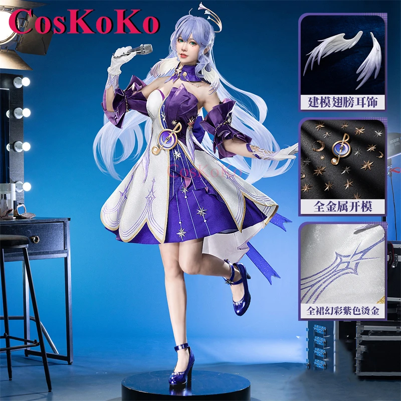 

CosKoKo Robin Cosplay Game Honkai: Star Rail Costume Sweet Gorgeous Battle Uniform Dress Halloween Party Role Play Clothing S-XL