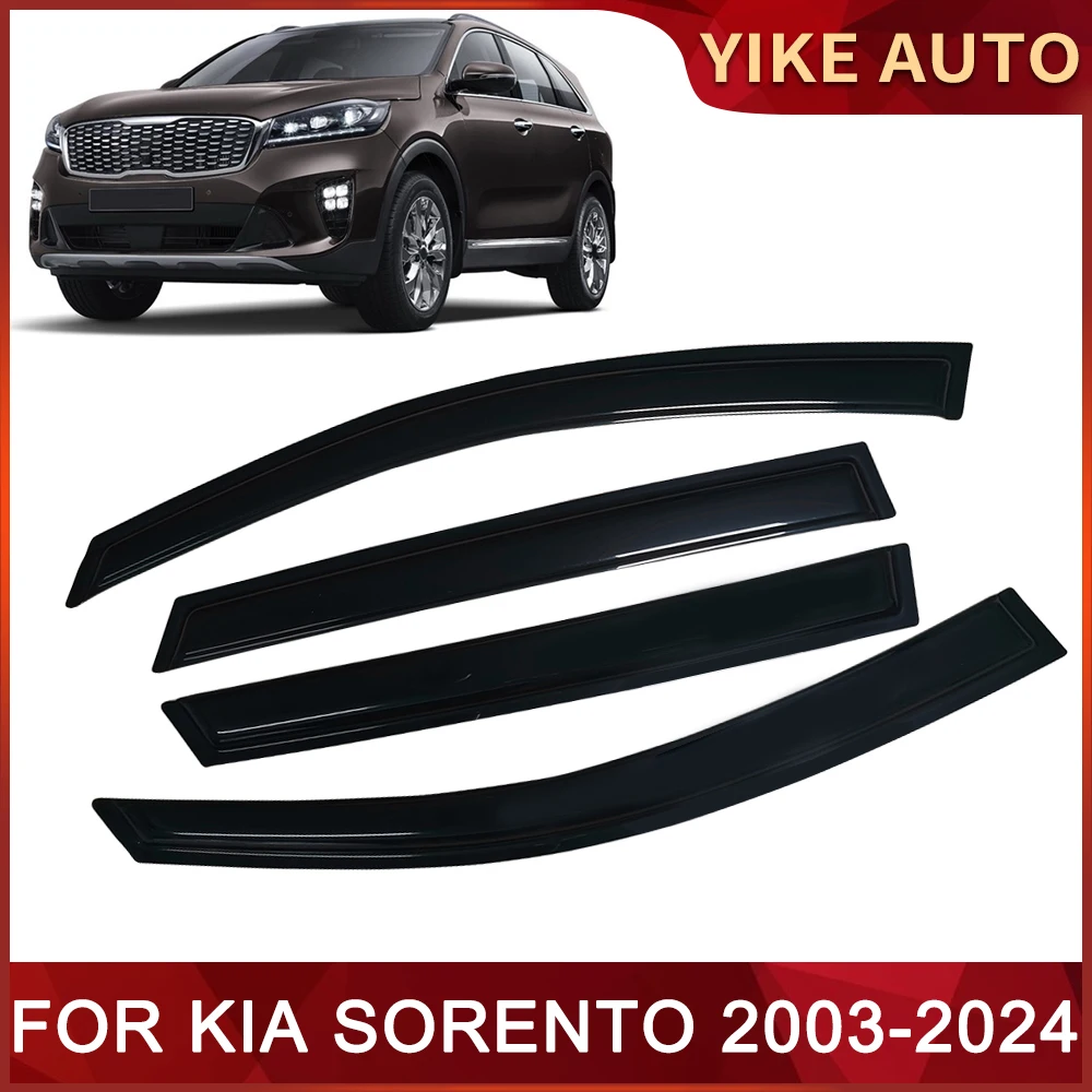 Window Visor for KIA SORENTO 2003-2024 Weathershied Door Visor Wind Sun Rain Guards Side Window Wind Deflectors Auto Parts