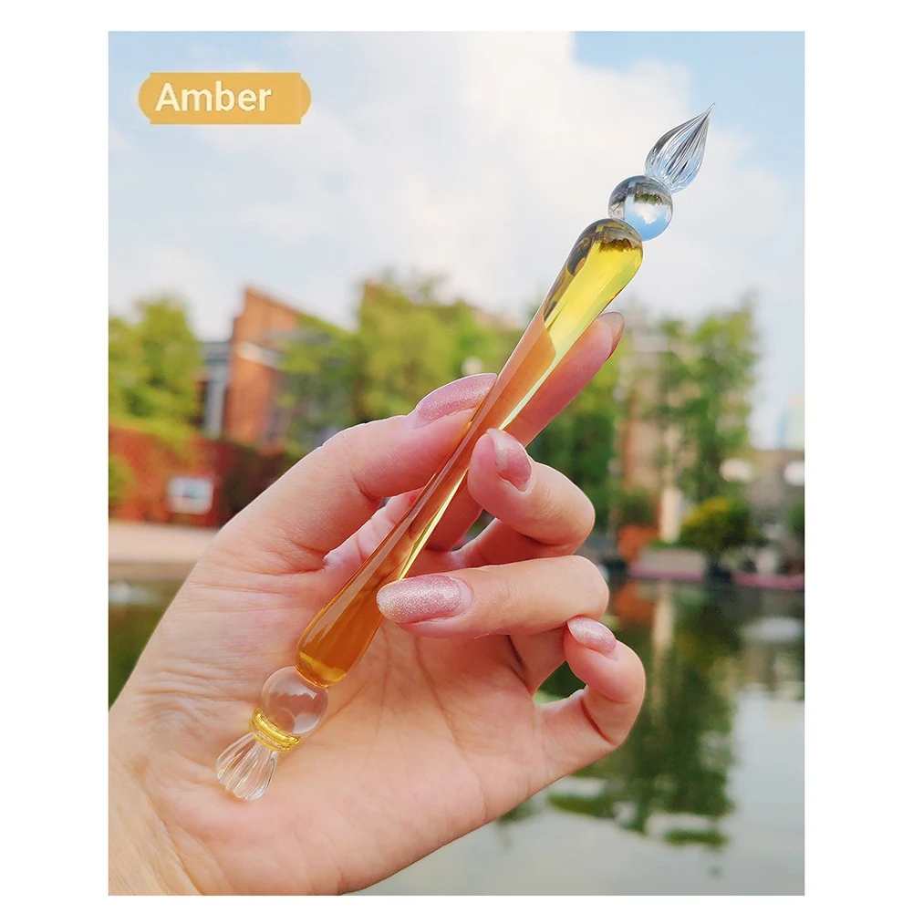 Shimmer Crystal Glass Dip Pen Handmade Ink Drawing Pen For Journal Sketch DIY Art-Creation