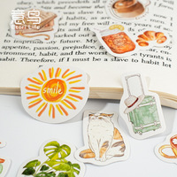 45PCS/box Stop and Go Album Paper Lable Stickers Crafts And Scrapbooking Decorative Lifelog Sticker Cute Stationery