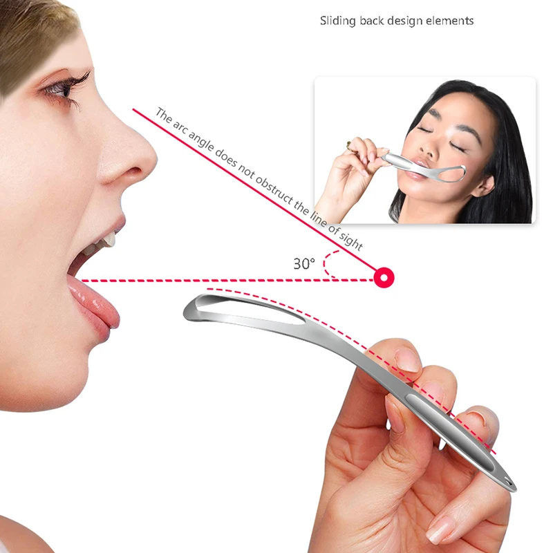 Stainless Steel Tongue Scraper Tongue Cleaner Bad Breath Removal Oral Hygiene Care Tongue Brush Tool