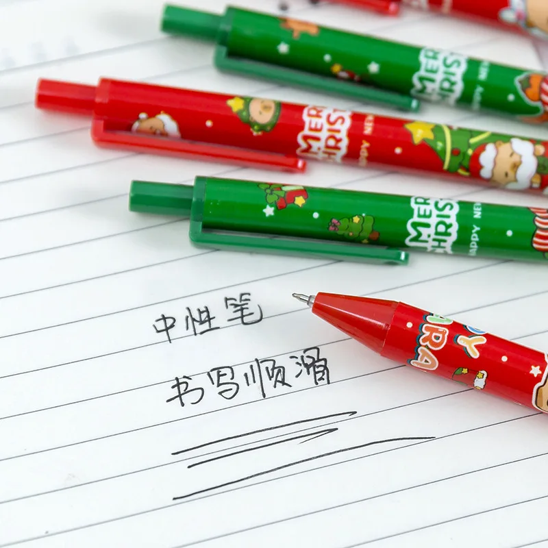 10 unids/lote, regalos de Navidad, bolígrafos de prensa para estudiantes, bolígrafo Neutral de Navidad Caybara bonito, bolígrafo de Gel negro de 0,5mm, bolígrafo de firma de papelería