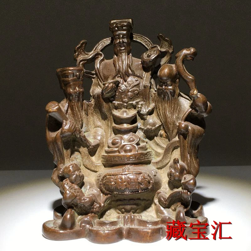 Nostalgic pieces, Fu Lu Shou three-star Buddha statue ornaments, home fortune and fortune gods, cornucopia feng shui ornaments