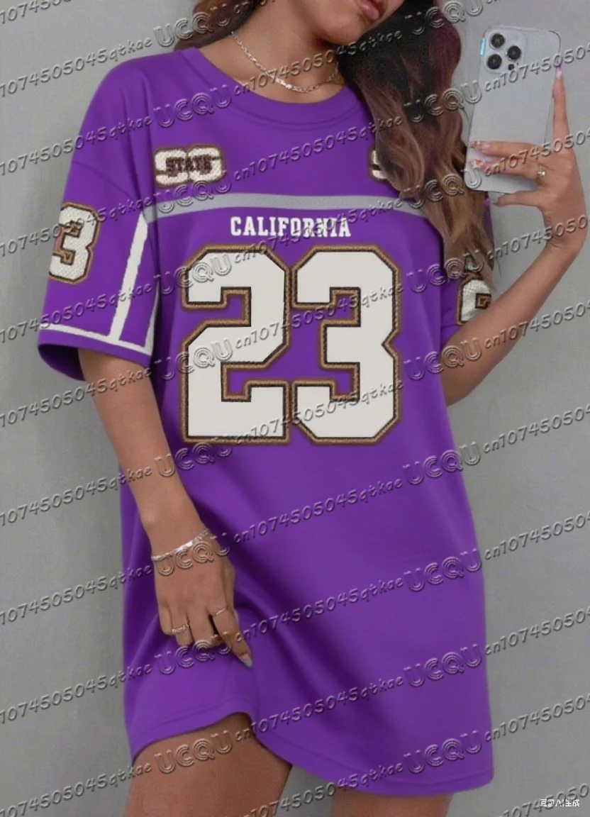 夏の女性の Tシャツドレスプラスサイズカジュアルヒョウカリフォルニア NO.23 プリントレディ半袖プルオーバードレス女性服